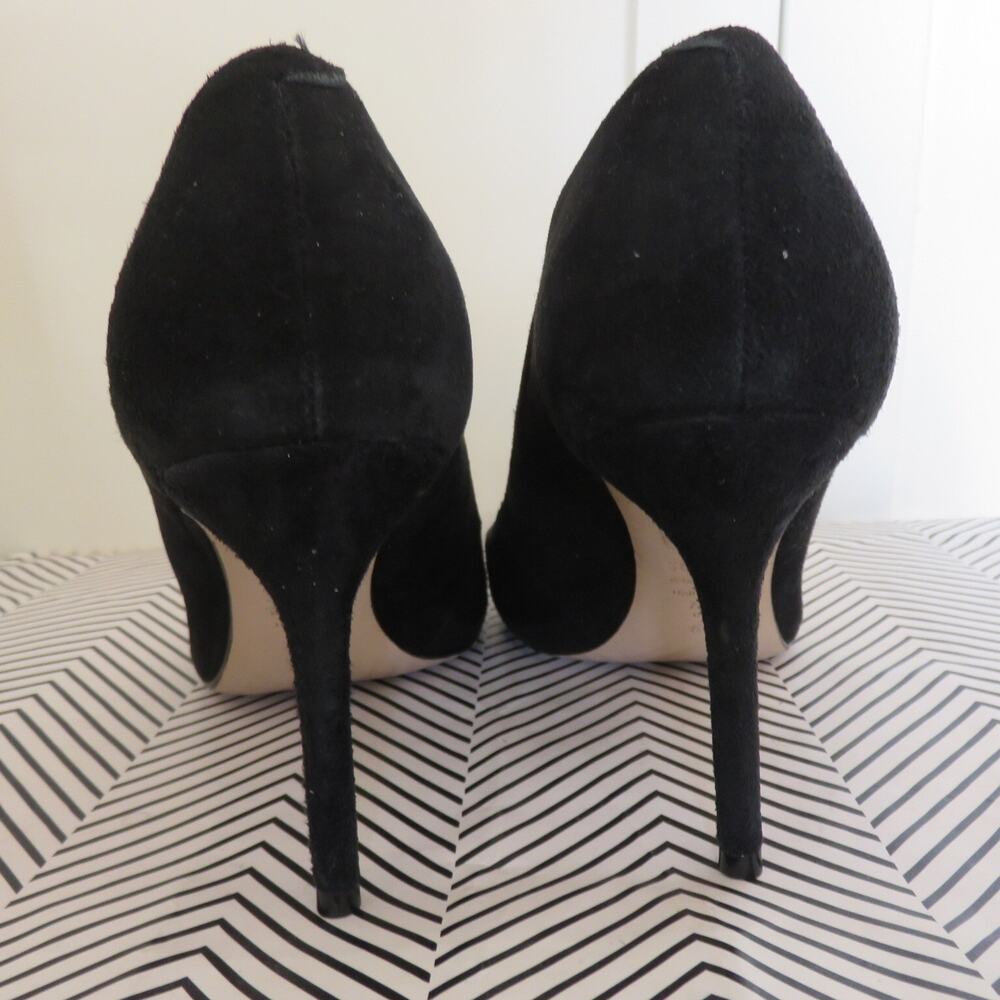 Schutz Lou Black Classic Suede Pump Stiletto Heel 7.5 Women's - Picture 3 of 9